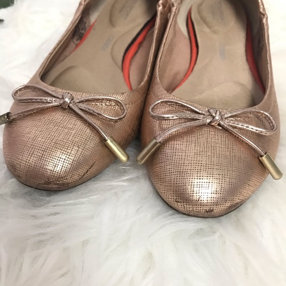 Rockport Tied Rose Gold Ballet Women's Flats Truetech - Picture 2 of 7